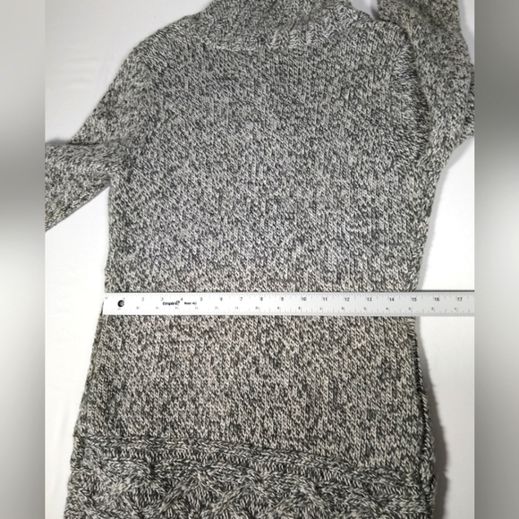 BY Artisan Wool Blend Gray White Marbled Open Front Shawl Collar Cardigan Medium - Picture 7 of 9